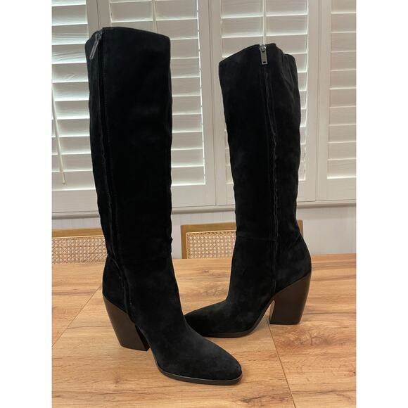 Sam Edelman Womens Annabel Black Suede Knee High Boot Size 9 NWOB Leather Lining - Picture 7 of 13